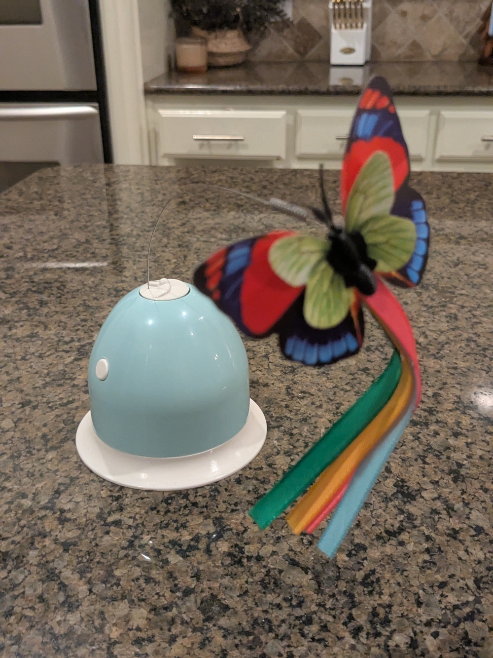 Cat Butterfly Teaser Toy - Light Blue